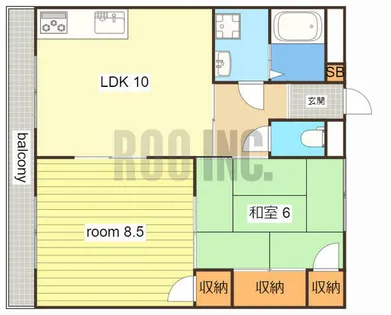2LDKの間取り画像