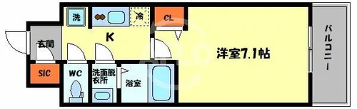プリムール新深江【10階】の間取り