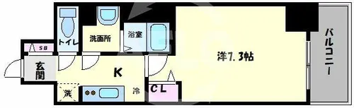 プリムール新深江【5階】の間取り