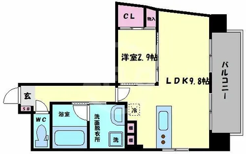 オルフェア上本町Ⅶ番館【3階】の間取り