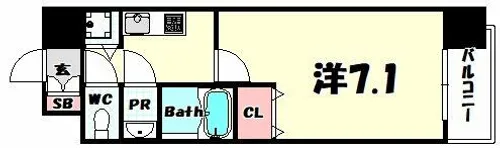 KDXレジデンス三宮【9階】の間取り