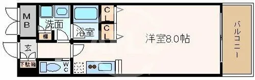 アーバネックス北浜【2階】の間取り