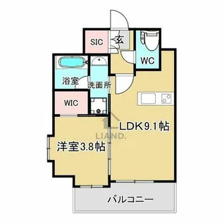 ヴィラ博丈下川端【4階】の間取り