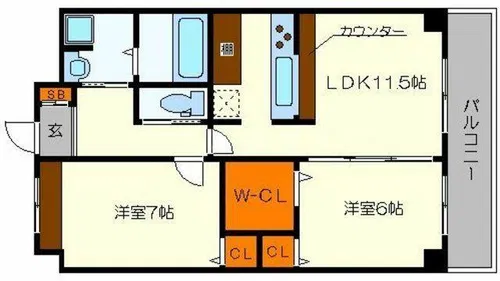 エーデル深江橋【5階】の間取り