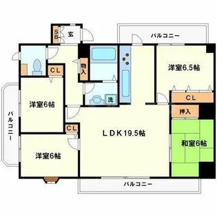 グレイスガーデン緑地公園【3階】の間取り