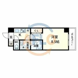 リバー・スクウェア103【5階】の間取り