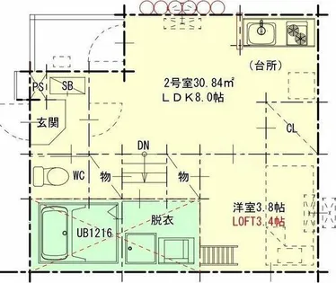 プランドール鳴海【2階】の間取り