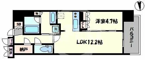ブランズ北堀江プレイス【9階】の間取り