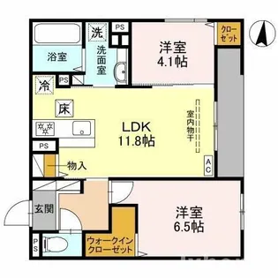 めぞん西田中【1階】の間取り
