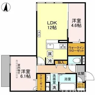 めぞん西田中【1階】の間取り