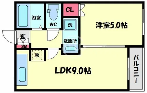フラッツ江戸堀【2階】の間取り