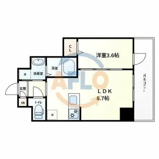 ケーアイコート南田辺【6階】の間取り
