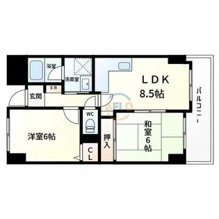 カワデンエミネンスハイツ【2階】の間取り