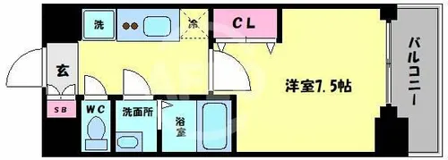 ジアコスモ大阪ベイシティ【4階】の間取り