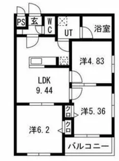 エス.フィールド奏【3階】の間取り