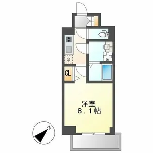 エスリード名古屋東別院【203号室】の間取り