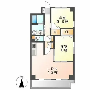 エステート良和 N棟【102号室】の間取り