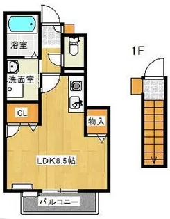 リガーレ天神西【1階】の間取り