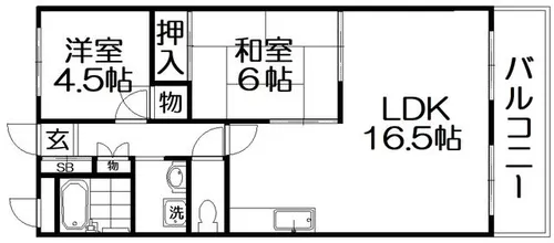 宮之阪ハイツ弐番館【7階】の間取り