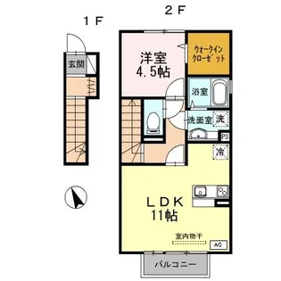 セジュール プランドール A棟【2階】の間取り