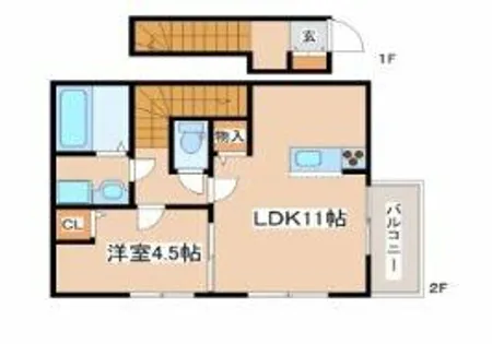 オーシャンコート北今宿A棟【2階】の間取り