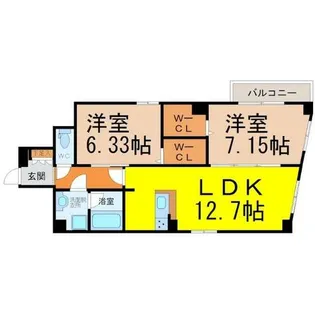 ベルカーサ西大須【7階】の間取り