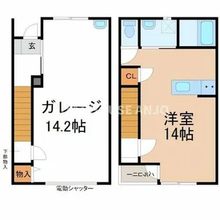 Garage Villa 米津【2階】の間取り