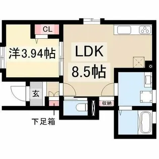 リーブルファイン日比津町1号棟【1階】の間取り
