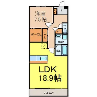 ソーラスフロント富船【10階】の間取り