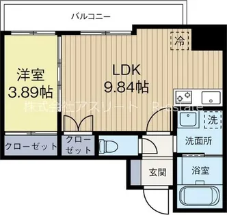 福岡県福岡市博多区千代1丁目【マンション】の間取り
