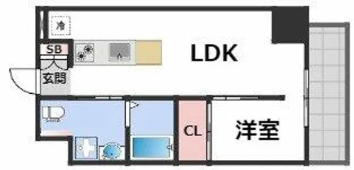 アイボリーポワント難波WEST【10階】の間取り