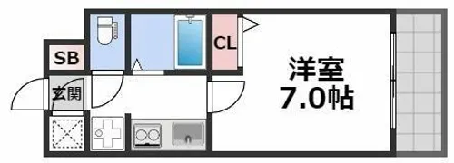 大阪府大阪市浪速区日本橋東3丁目【マンション】の間取り