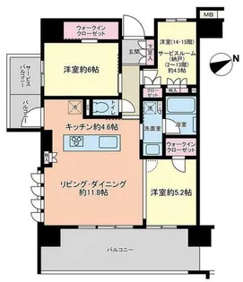 レーベン姫路本町【1301号室】の間取り