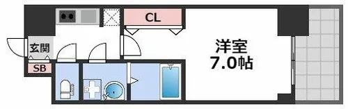 S-RESIDENCE難波大国町Deux【6階】の間取り