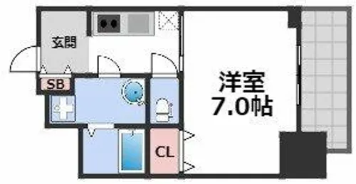 S-RESIDENCE難波大国町Deux【8階】の間取り