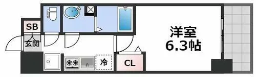 ララプレイス難波メティス【9階】の間取り