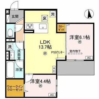クレスト平野南【3階】の間取り