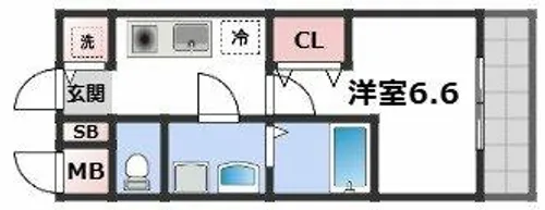 エスリードレジデンス大阪本町【6階】の間取り