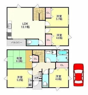 大阪府東大阪市永和3丁目【一戸建】の間取り