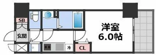 プレサンス江戸堀【15階】の間取り