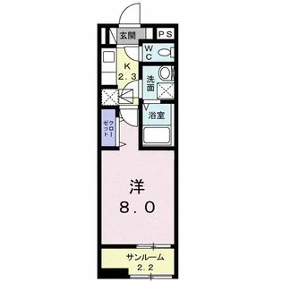 ミニョンドミール【2階】の間取り