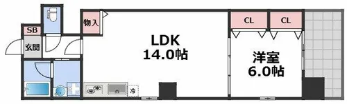 Broad阿倍野阪南町Residence【7階】の間取り
