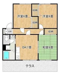 アトリウム12【C101号室】の間取り