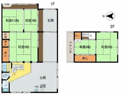 兵庫県姫路市網干区新在家【一戸建】の間取り