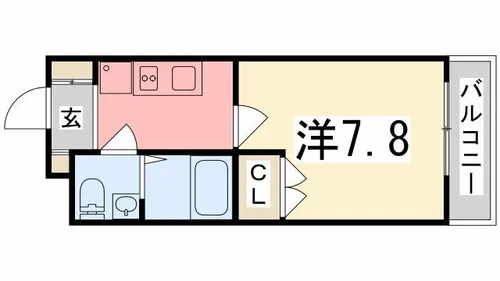 フローリッシュ飾磨【201号室】の間取り