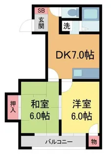 菊水ハイツ1番館【103号室】の間取り