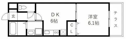 アムールHAPPY【1階】の間取り