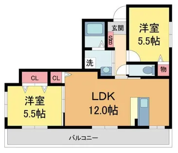リバージュ【2階】の間取り