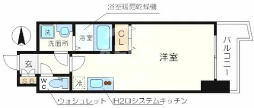 ADWResidence松屋町【10階】の間取り