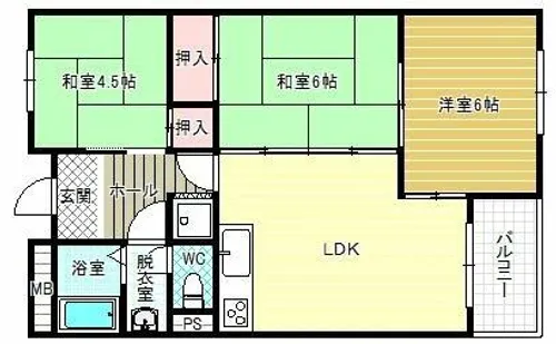 ガーデンハイツ杉本【3階】の間取り